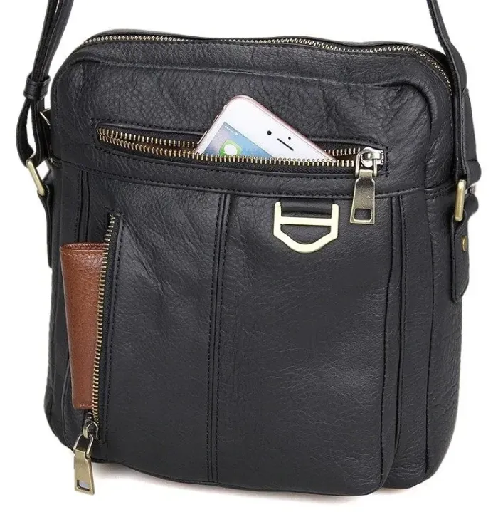 Сумка чоловіча Vintage 14436 через плече Чорна