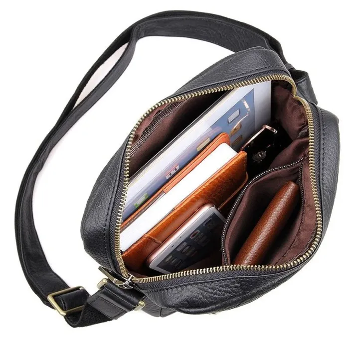 Сумка чоловіча Vintage 14436 через плече Чорна