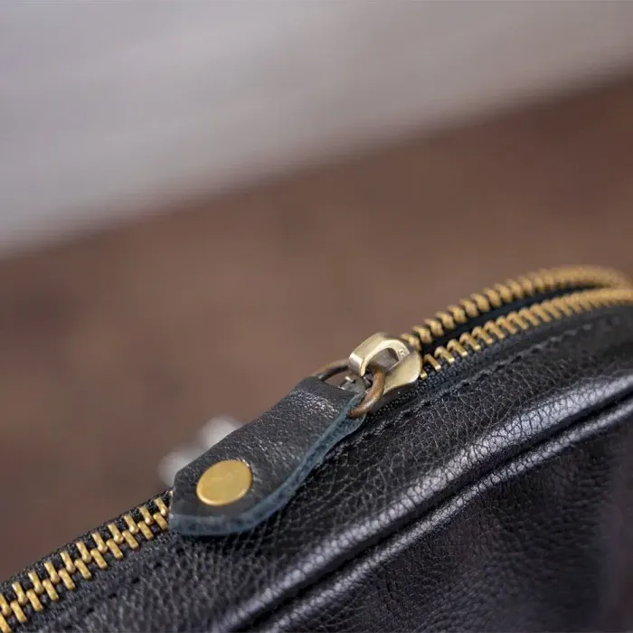 Мужская кожаная сумка с двумя съемными ручками SHVIGEL 19110 Черная