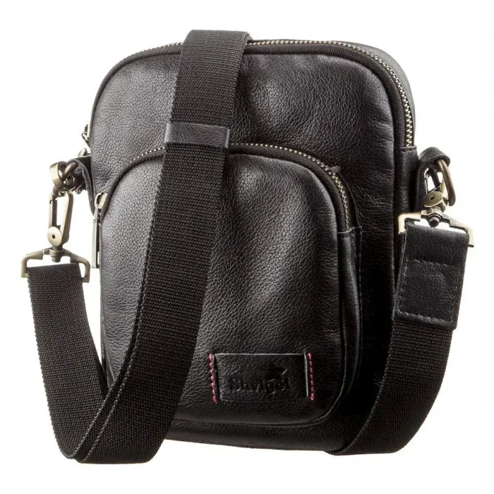 Мужская кожаная сумка с двумя съемными ручками SHVIGEL 19110 Черная