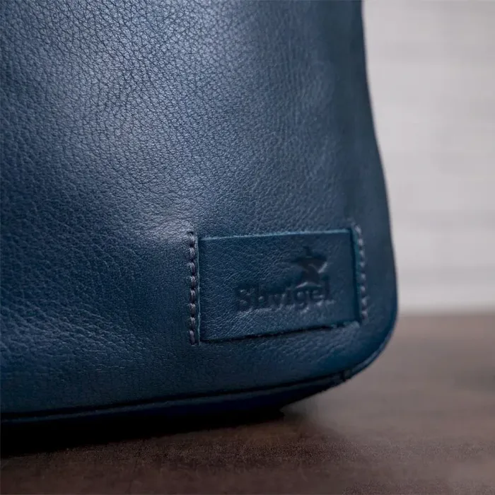 Чоловіча шкіряна сумка SHVIGEL 19105 Синя