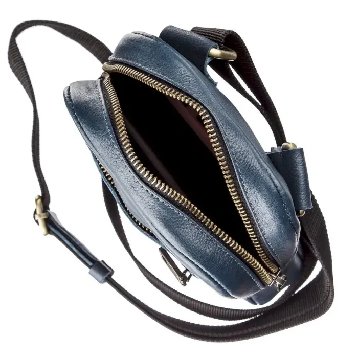Чоловіча шкіряна сумка SHVIGEL 19105 Синя