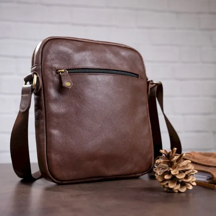 Чоловіча шкіряна сумка SHVIGEL 19112 Коричнева