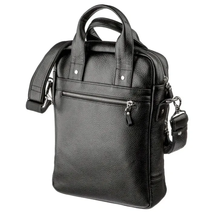 Чоловічі сумки вертикального формату SHVIGEL 11167 під А4 Чорна флотар