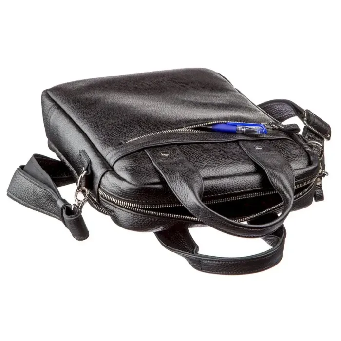 Чоловічі сумки вертикального формату SHVIGEL 11167 під А4 Чорна флотар