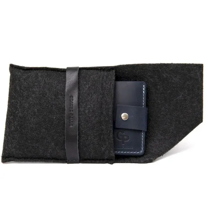 Чоловічий портмоне з натуральної шкіри GRANDE PELLE 11461 Темно-синій