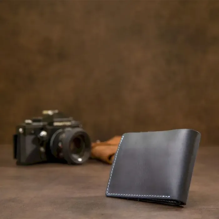 Чоловічий портмоне з натуральної шкіри GRANDE PELLE 11461 Темно-синій