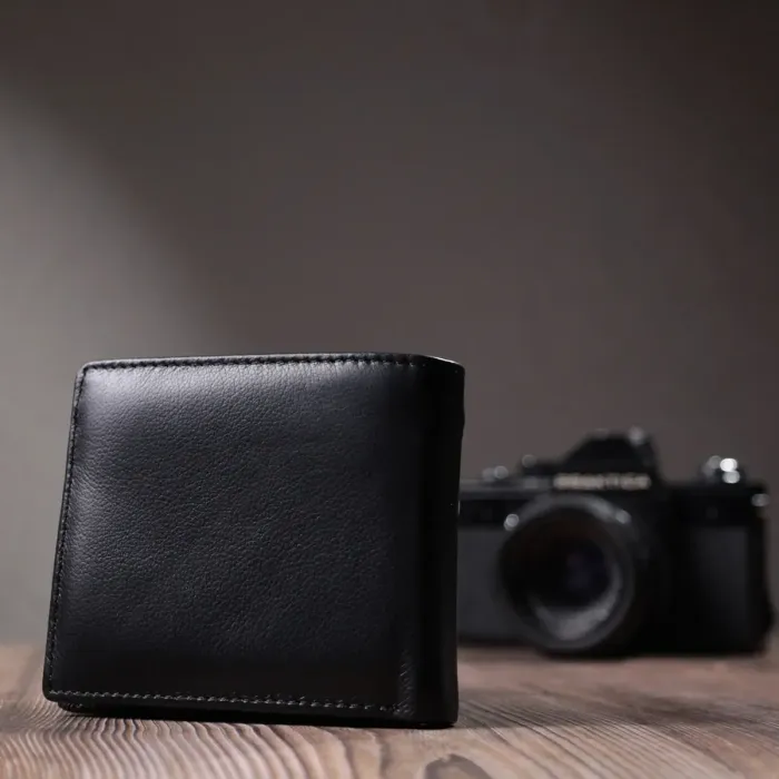 Чоловічий портмоне з натуральної шкіри ST Leather 22734 Чорний