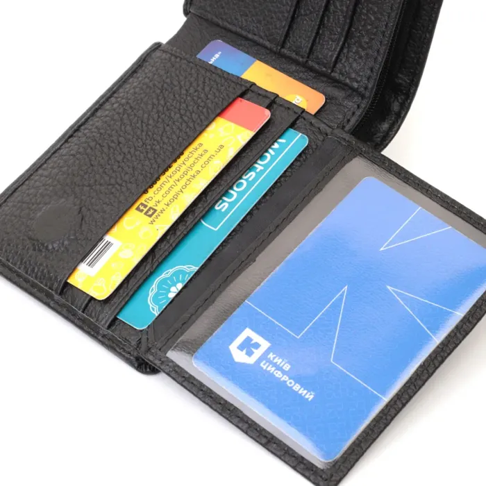 Чоловічий портмоне з натуральної шкіри ST Leather 22734 Чорний