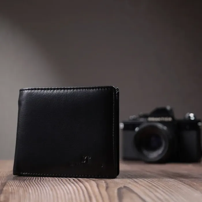 Чоловічий портмоне з натуральної шкіри ST Leather 22734 Чорний
