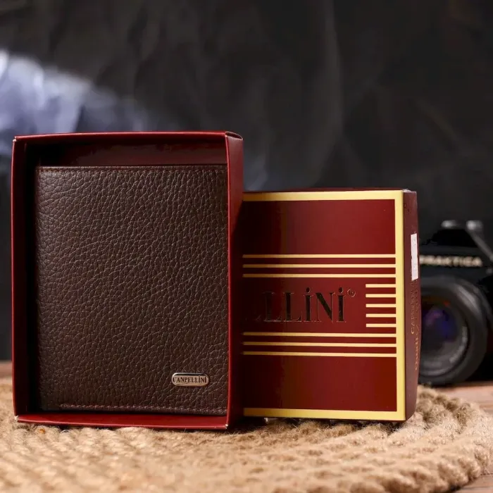 Чоловічий портмоне з натуральної зернистої шкіри CANPELLINI 21498