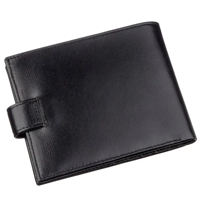 Чоловіче портмоне в гладкій шкірі KARYA 17372 Чорне