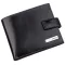 Чоловічий портмоне в гладкій шкірі з хлястиком KARYA 17375 Чорне