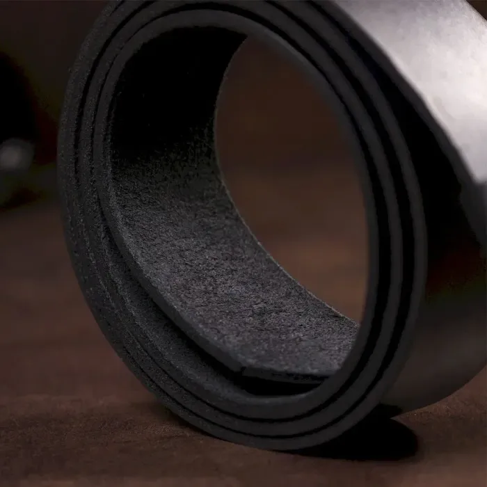 Чоловічий ремінь SHVIGEL 10084 чорний шкіряний