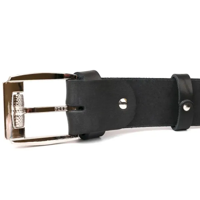 Чоловічий ремінь SHVIGEL 10084 чорний шкіряний