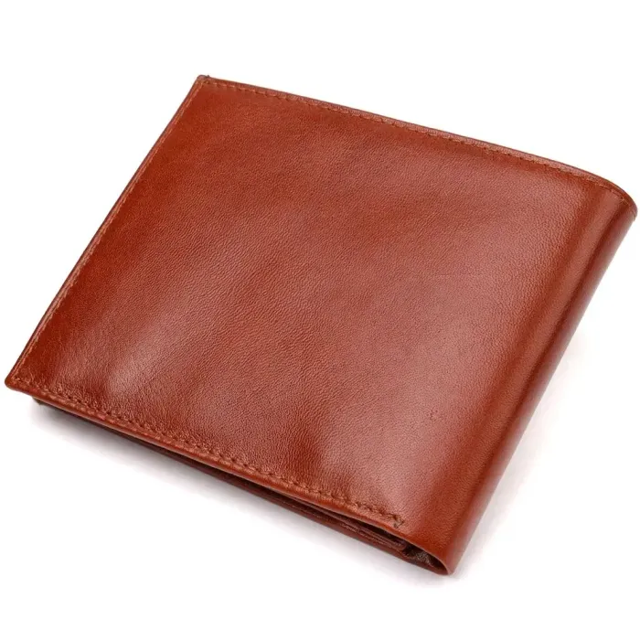 Чоловічий гаманець без застібки горизонтального формату з натуральної гладкої шкіри CANPELLINI 21762 Коричневий