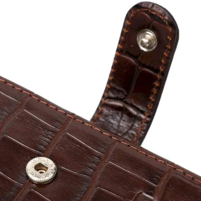 Чоловічий гаманець із натуральної шкіри з тисненням під крокодила BOND 21991 Коричневий