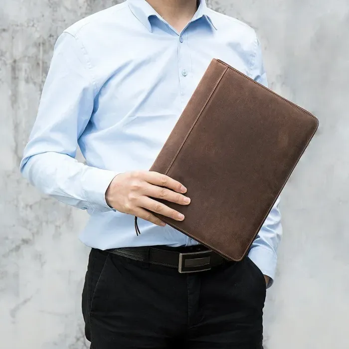 Чоловіча папка органайзер для документів матова 20238 Vintage Коричнева