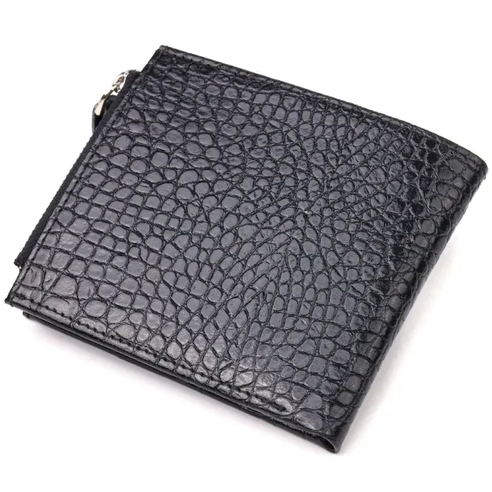 Мужской горизонтальный кошелек из натуральной фактурной кожи CANPELLINI 21504 Черный