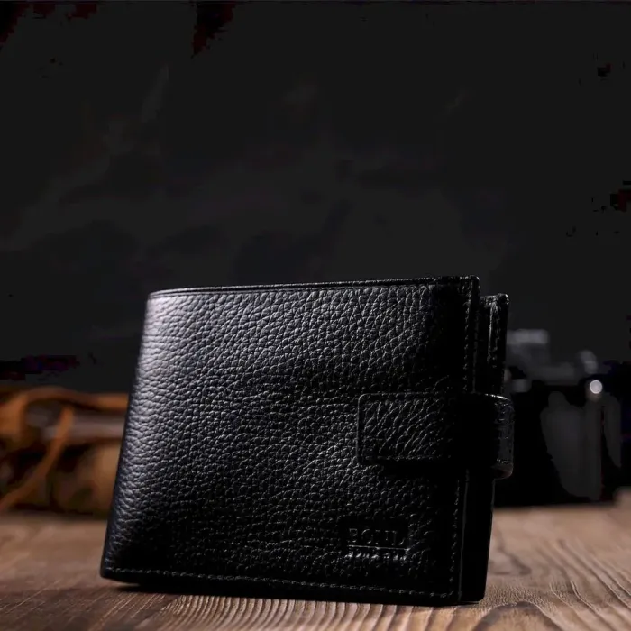 Чоловічий горизонтальний гаманець із натуральної шкіри Tony Bellucci 22042 Чорний