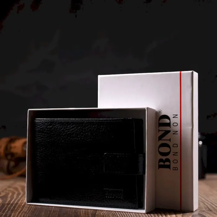 Чоловічий горизонтальний гаманець із натуральної шкіри Tony Bellucci 22042 Чорний