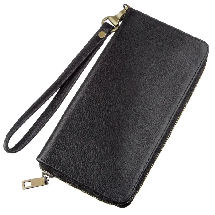 Чоловічий горизонтальний шкіряний клатч SHVIGEL 19123 Чорний