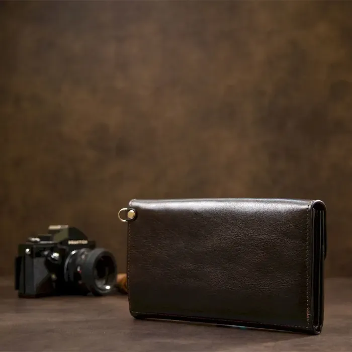 Чоловічий клатч із натуральної шкіри GRANDE PELLE 11426 Коричневий