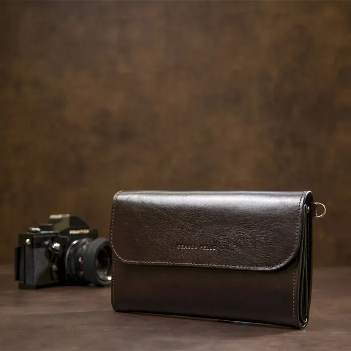 Чоловічий клатч із натуральної шкіри GRANDE PELLE 11426 Коричневий