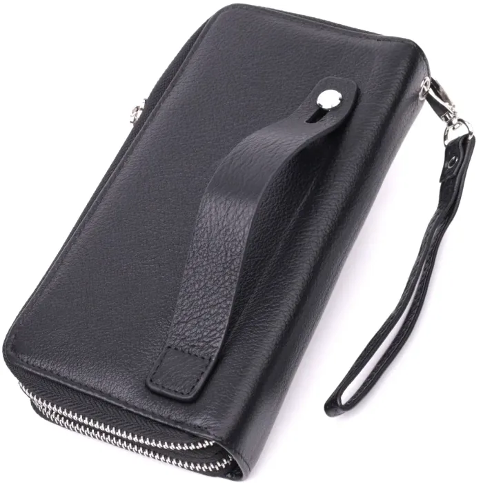 Чоловічий клатч на два відділення із натуральної шкіри ST Leather 22531 Чорний