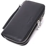 Чоловічий клатч на два відділення із натуральної шкіри ST Leather 22531 Чорний