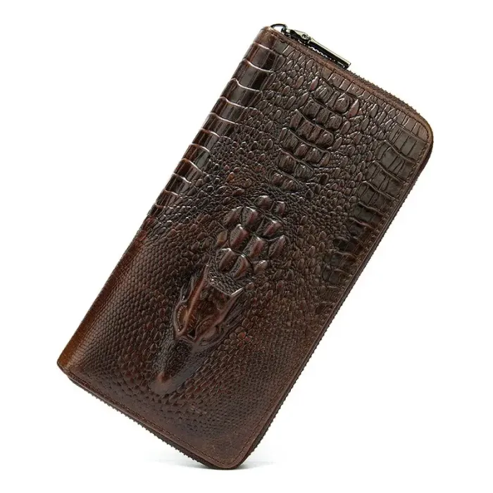 Чоловічий клатч із силуетом каймана 20235 Vintage Коричневий