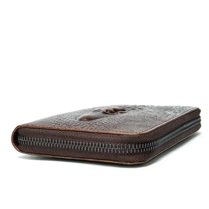 Чоловічий клатч із силуетом каймана 20235 Vintage Коричневий