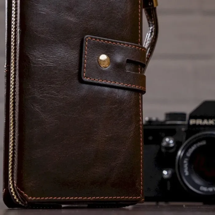 Чоловічий клатч у гладкій шкірі 20236 Vintage Коричневий