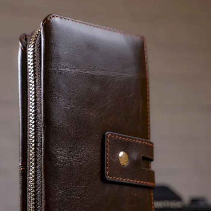 Чоловічий клатч у гладкій шкірі 20236 Vintage Коричневий