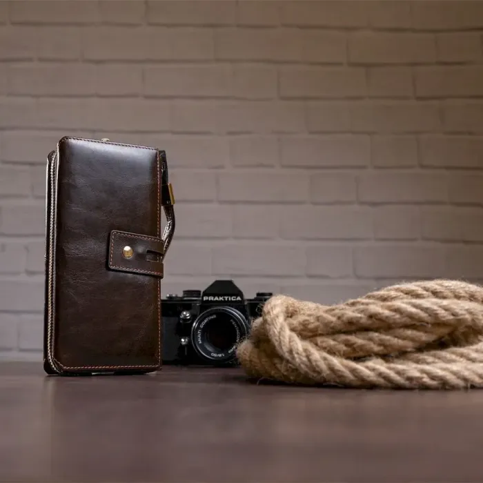 Чоловічий клатч у гладкій шкірі 20236 Vintage Коричневий