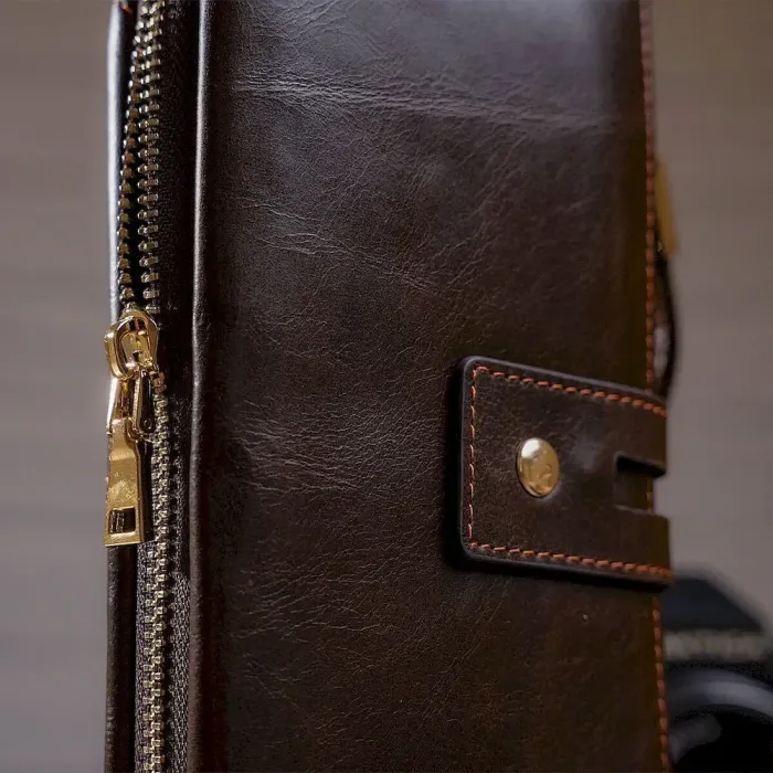 Чоловічий клатч у гладкій шкірі 20236 Vintage Коричневий