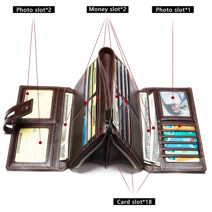 Чоловічий клатч у гладкій шкірі 20236 Vintage Коричневий