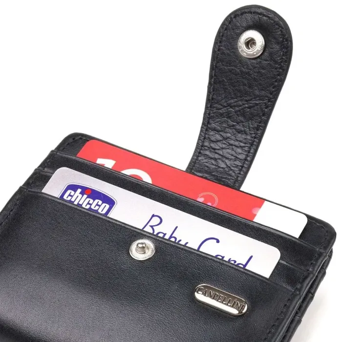 Мужской компактный кошелек из натуральной гладкой кожи CANPELLINI 21685 Коричневый