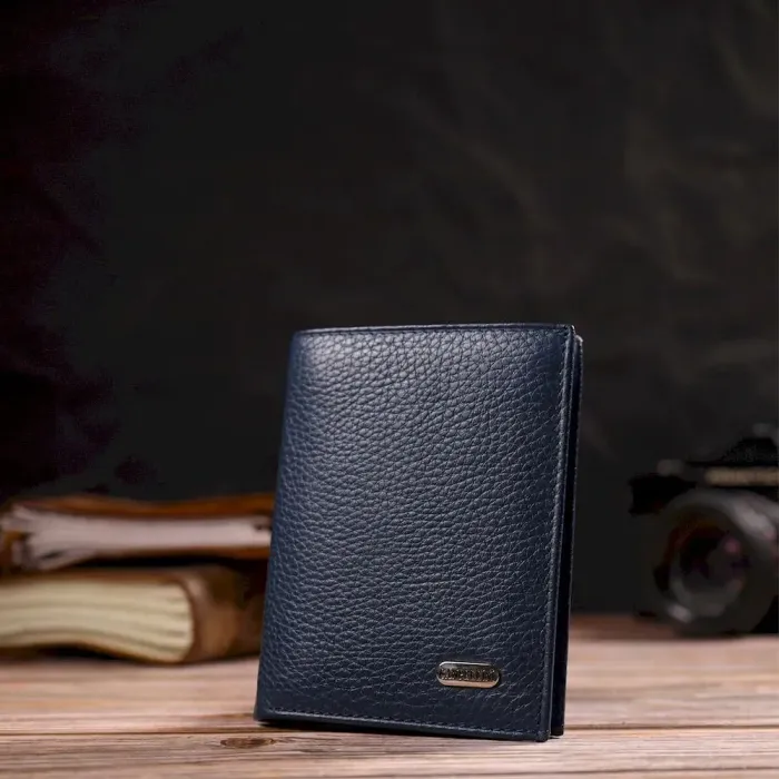 Чоловічий компактний гаманець із натуральної шкіри флотар CANPELLINI 21872 Синій