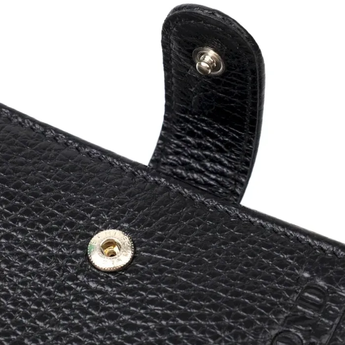 Чоловічий компактний вертикальний гаманець із натуральної шкіри флотар BOND 22005 Чорний