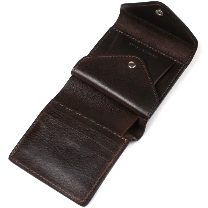 Мужской кошелек из глянцевой натуральной кожи GRANDE PELLE 16814 Коричневый