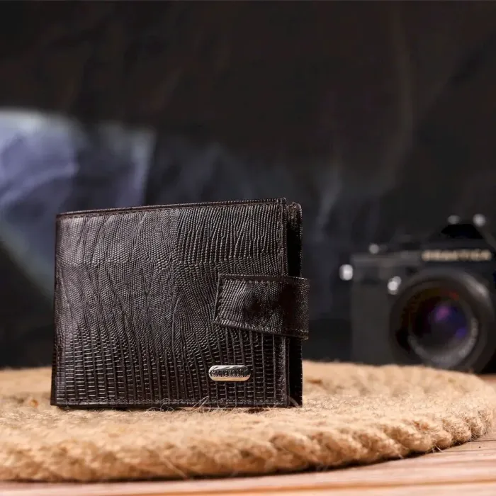 Мужской кошелек из натуральной фактурной кожи CANPELLINI 21512 Коричневый