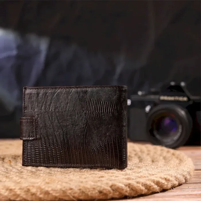 Мужской кошелек из натуральной фактурной кожи CANPELLINI 21512 Коричневый