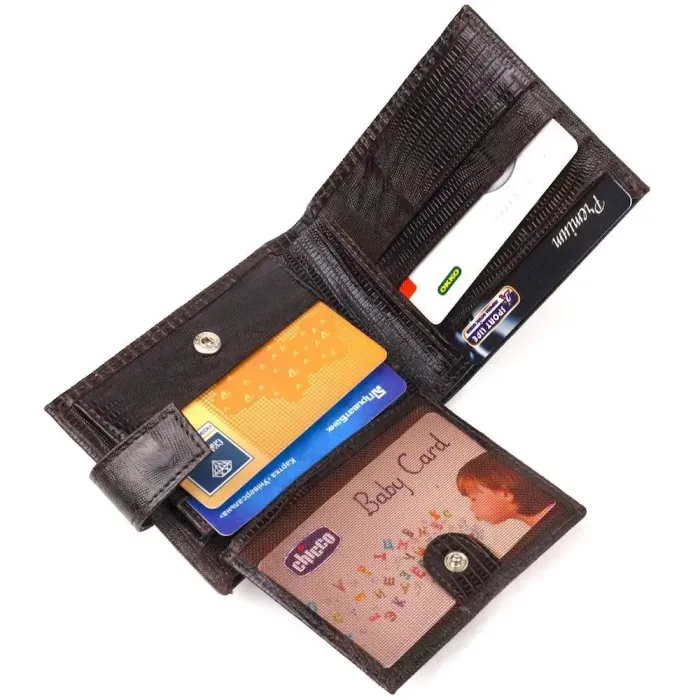 Мужской кошелек из натуральной фактурной кожи CANPELLINI 21512 Коричневый