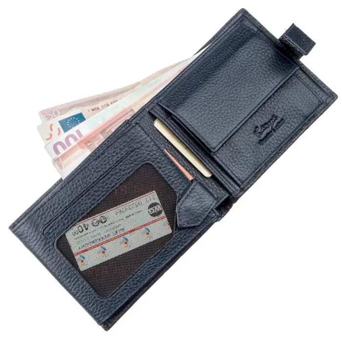 Чоловічий гаманець із хлястиком шкіряний флотар KARYA 17369