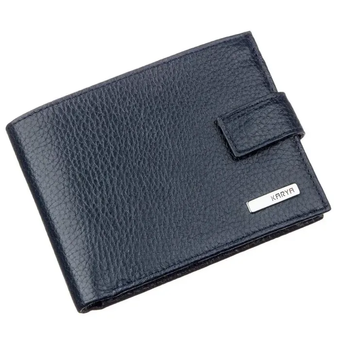 Чоловічий гаманець із хлястиком шкіряний флотар KARYA 17369