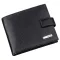 Чоловічий гаманець із хлястиком шкіряний флотар KARYA 17370 Чорний