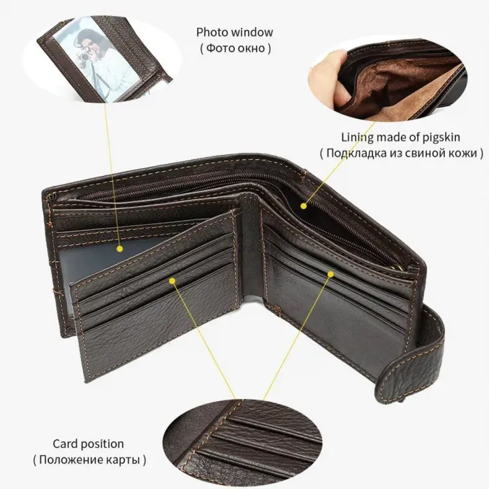 Чоловічий гаманець з тисненням 20233 Vintage Коричневий