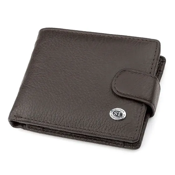 Чоловічий гаманець ST Leather 18317 (ST114) із натуральної шкіри Коричневий