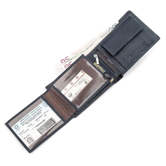 Чоловічий гаманець ST Leather 18326 (ST108) багатофункціональний шкіряний Синій